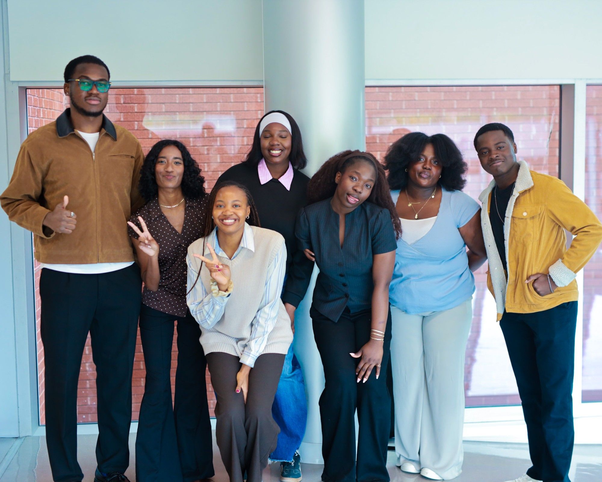 The NSBE MUN executive team pulling goofy poses